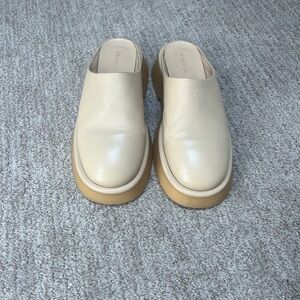 Ivory color leather mules by Wandler, size 7 1/2